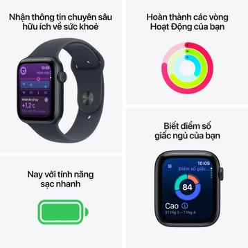 Apple Watch SE 3 40mm (GPS) Viền Nhôm Dây Cao Su Size S/M | Chính hãng Apple Việt Nam - Ảnh 4